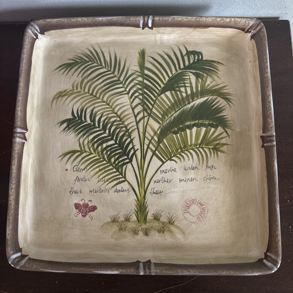 Dario Farrucci Hand Crafted Hand Painted Martinique Tabletops 9.5"square Display